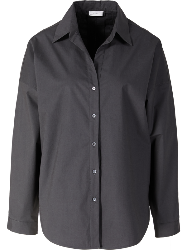 Oversize Hemd mit Punto Luce-Detail Anthrazit