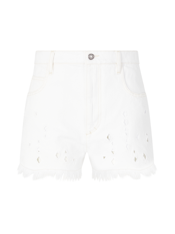Shorts 'Aecia' mit Logo-Patch Crème