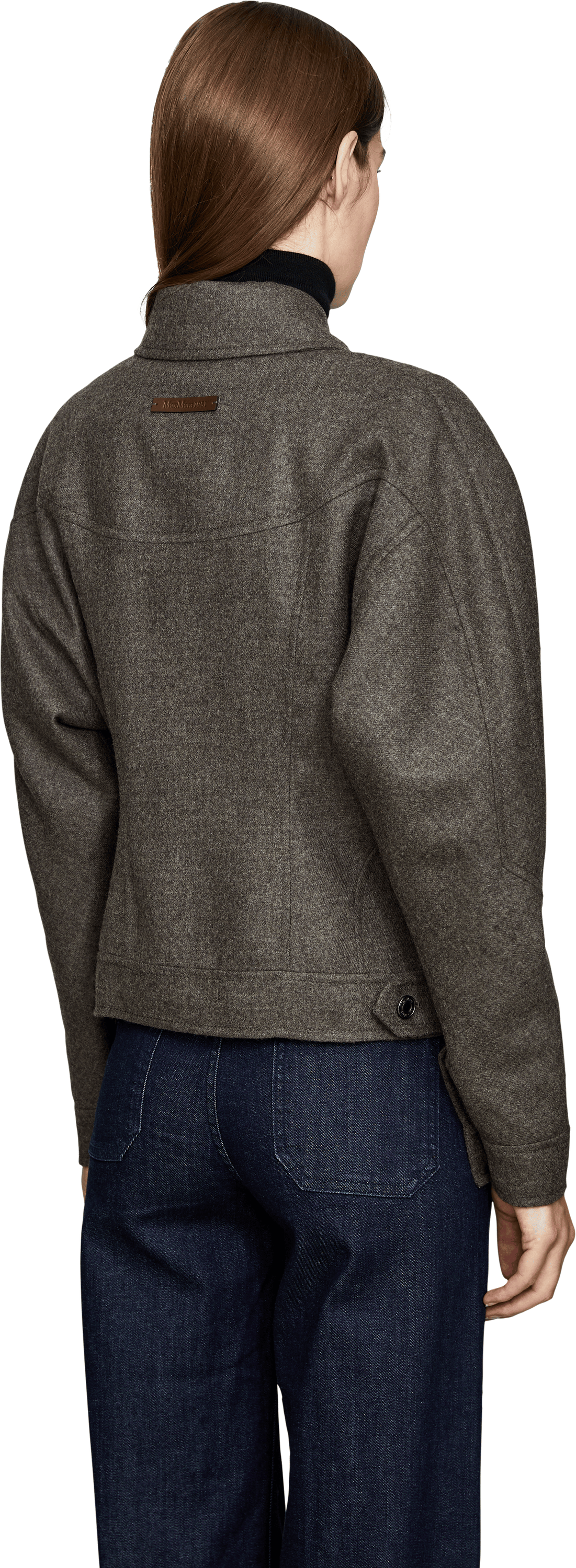 Max Mara Jacke 'Rapace' aus Schurwolle Grau, Rückansicht – UNGER.DE