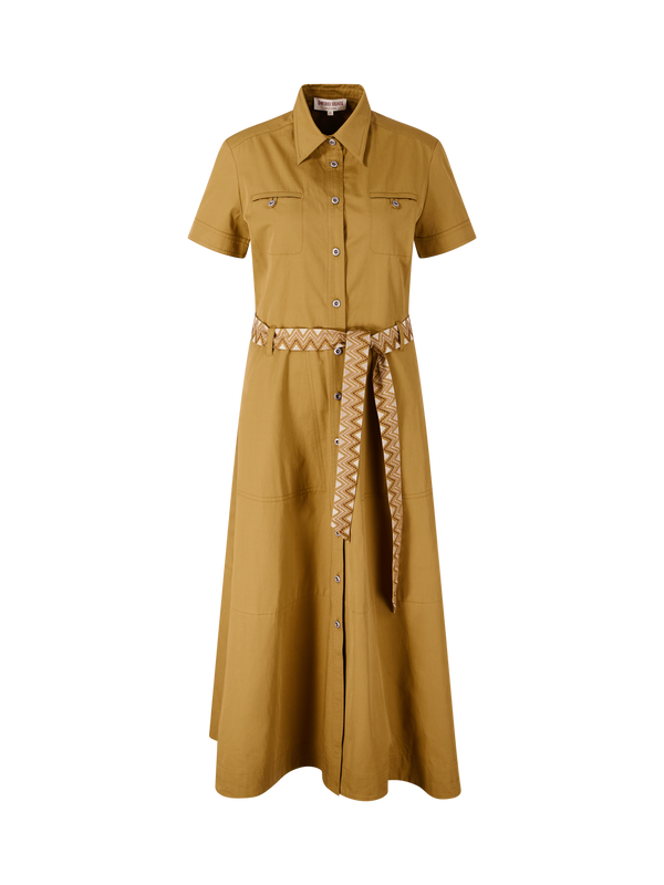 Midikleid 'Giselle Mojave' mit Gürtel Olivgrün