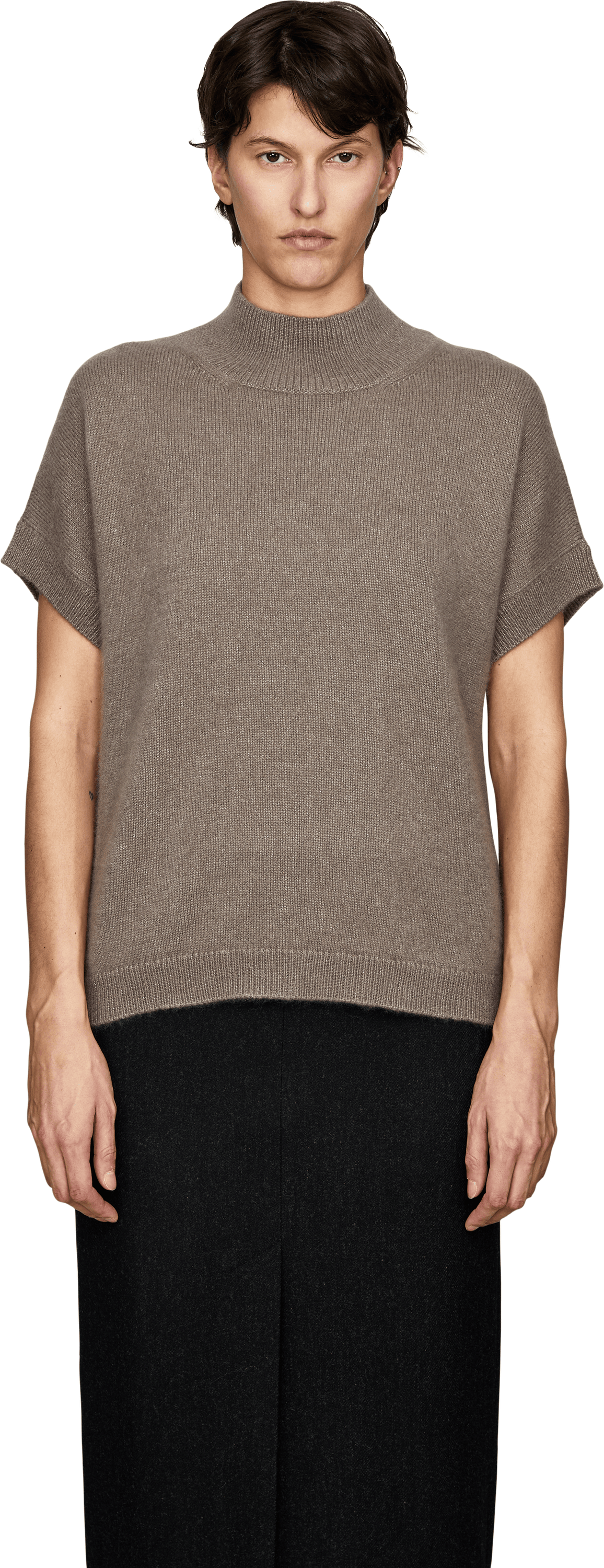Iris von Arnim Cashmere-Seidenpullover 'Krissy' Taupe, Front view – UNGER.DE