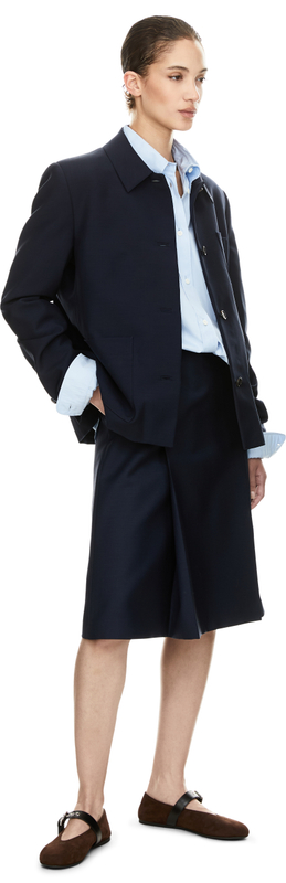 Jacke aus Kid Mohair Marineblau