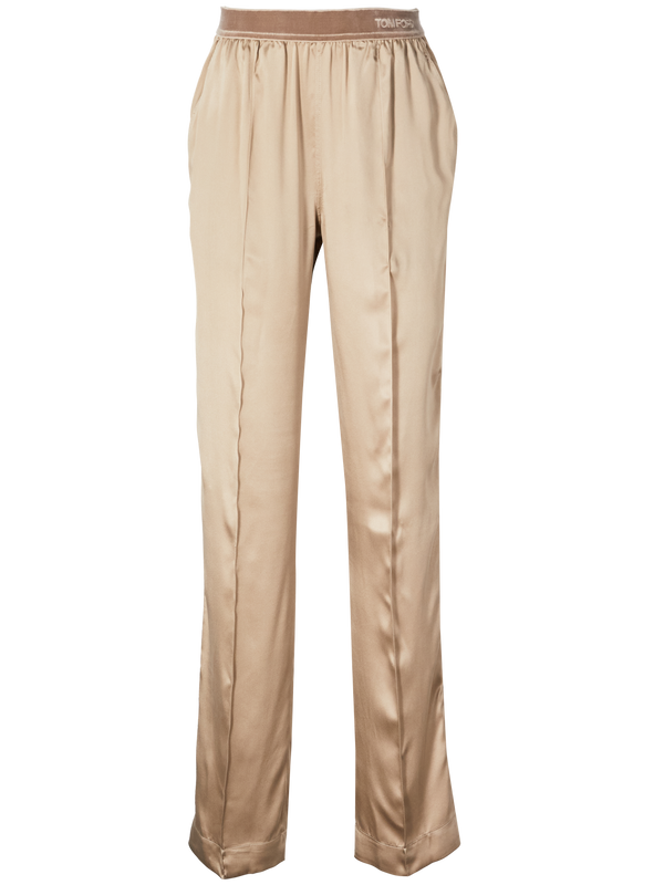 Seidenhose Beige
