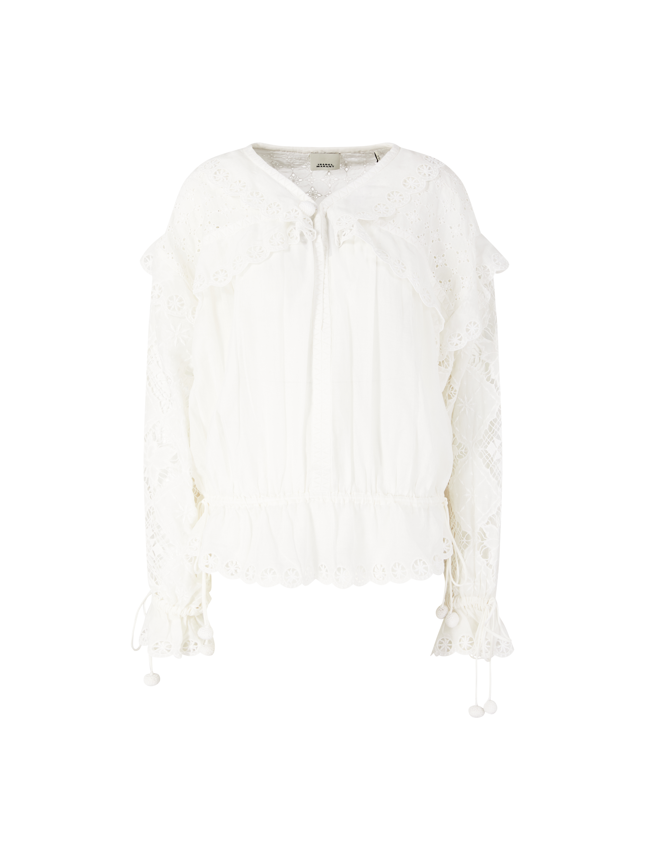 Bluse 'Nowana' mit Lochstickerei Crème