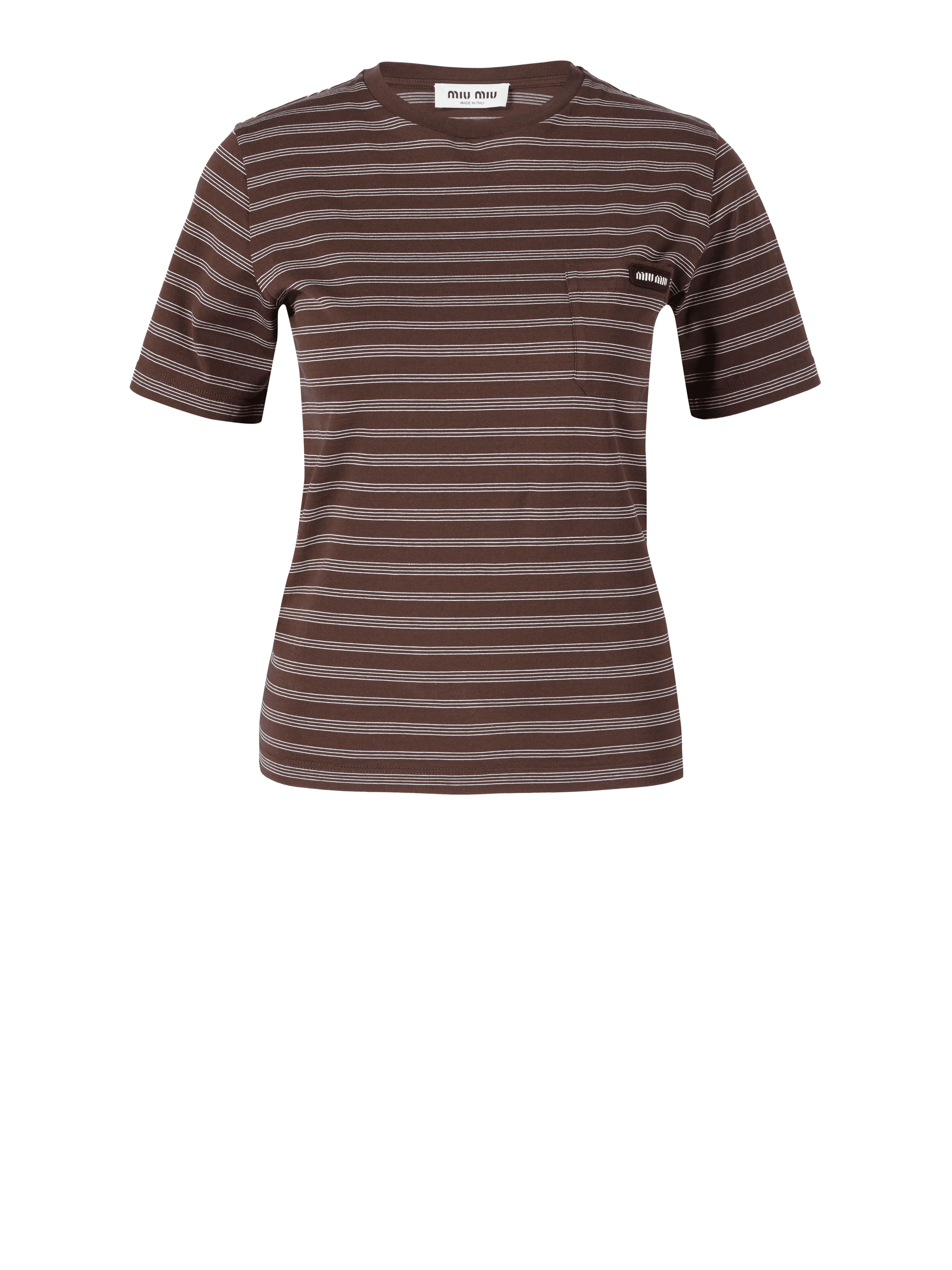 Striped T-shirt brown/white