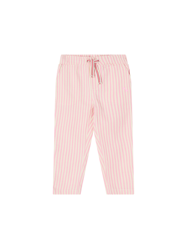 Gestreifte Stoffhose mit Logo-Print Rosa