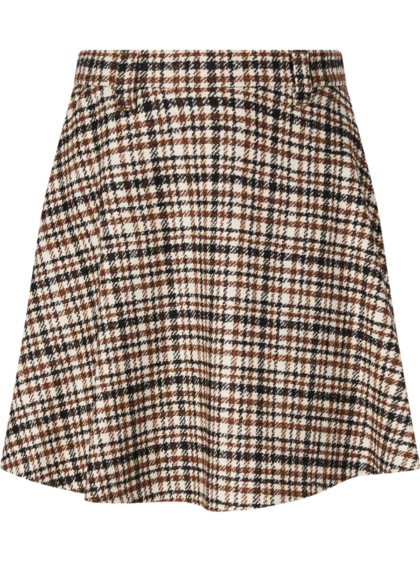 Checked wool mini skirt multi