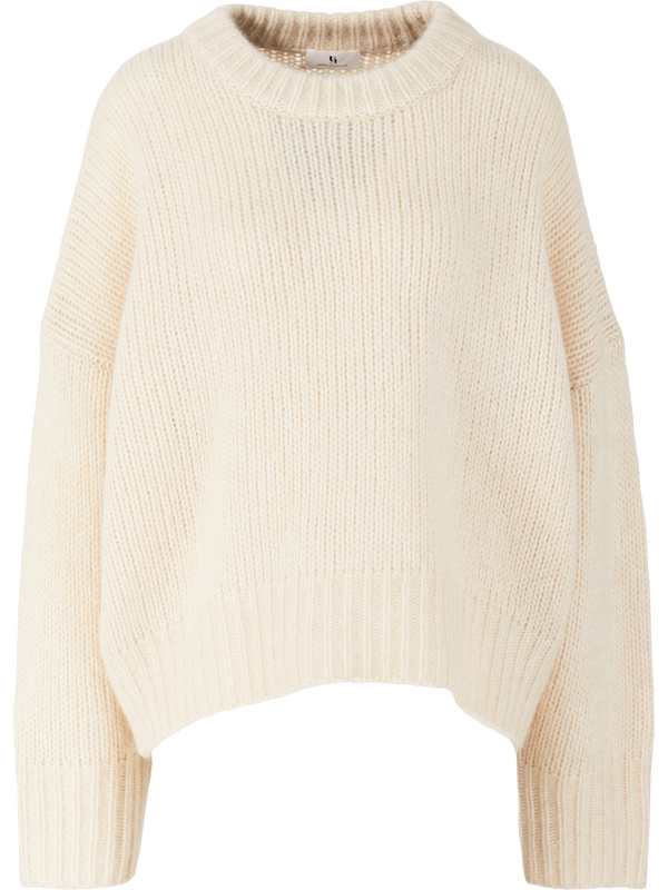 Cashmere-Seidenpullover mit Rundhalsausschnitt Oatmeal
