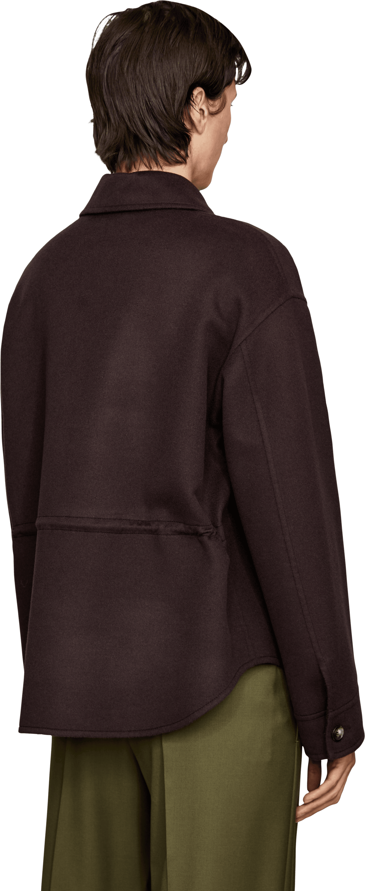 LOEWE Workwear-Jacke aus Wolle und Cashmere Dunkelbraun, Rückansicht – UNGER.DE