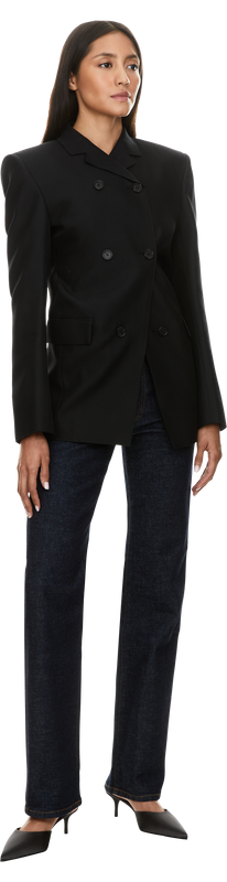 Wool-silk jacket 'Rolo' black