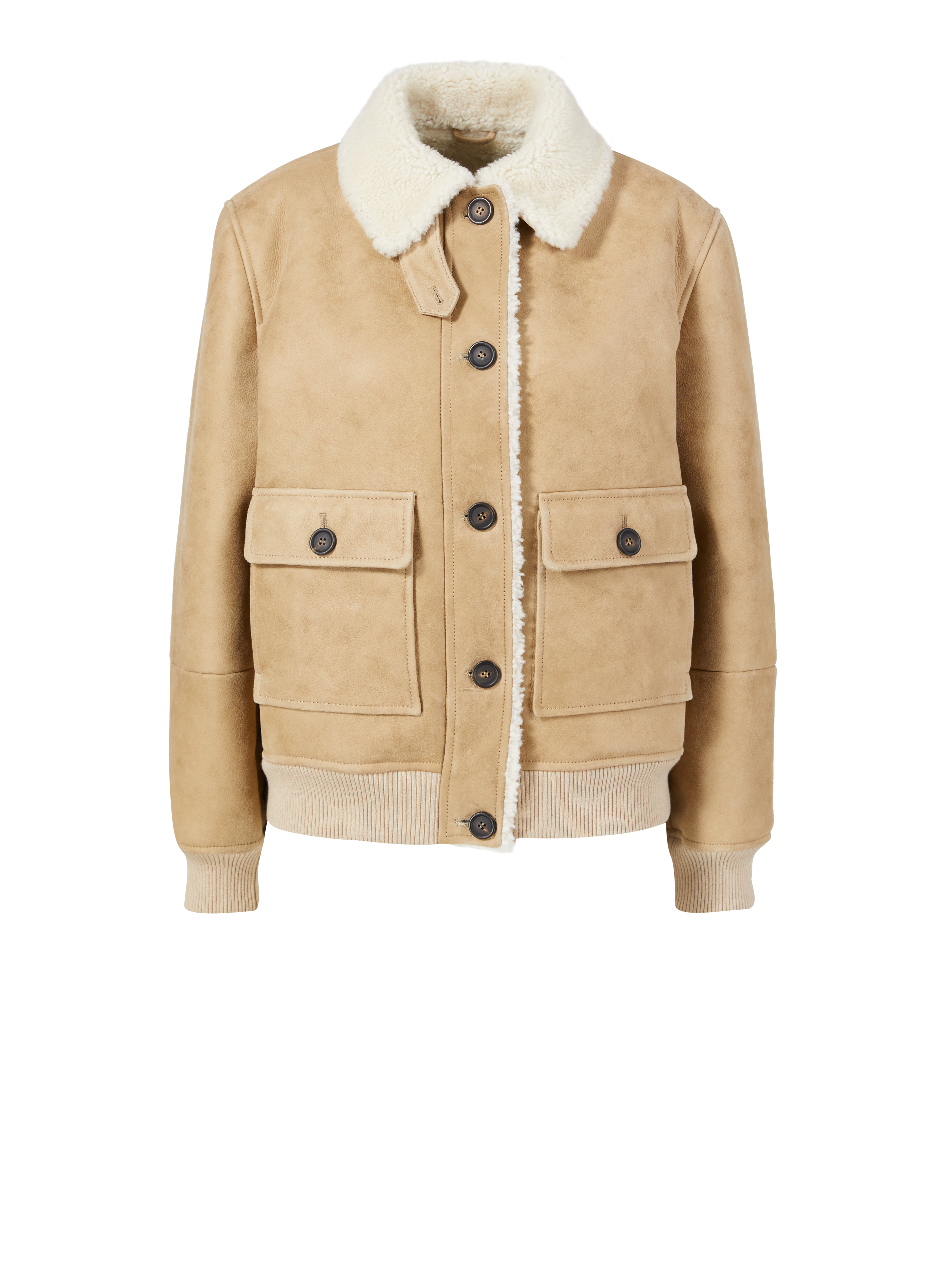 Lammfelljacke Beige