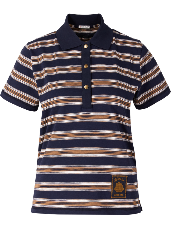 Gestreiftes Poloshirt Marineblau
