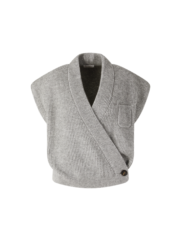 Cashmere-Strickweste Grau