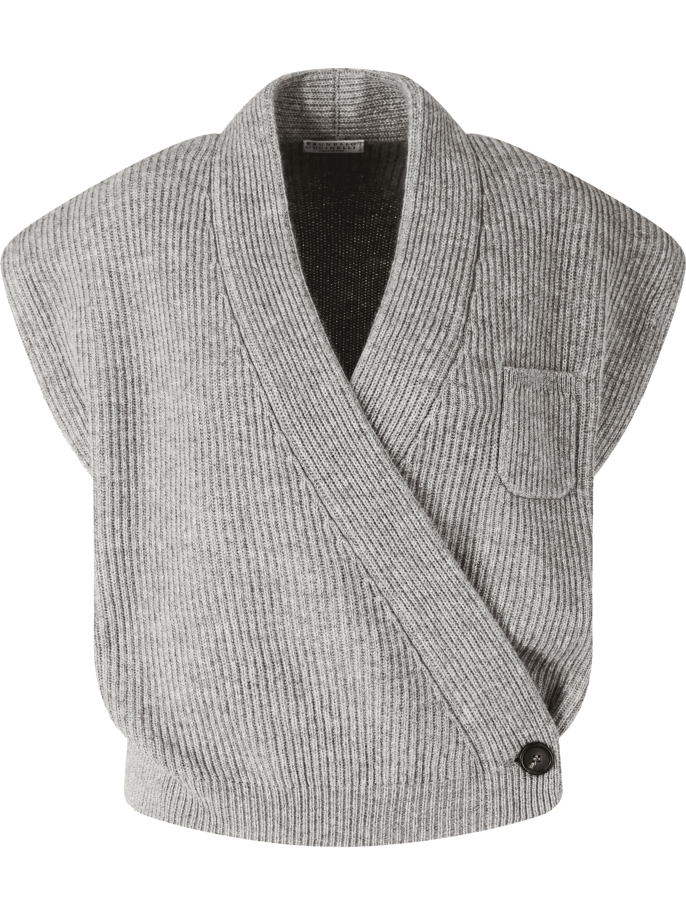 Cashmere knitted waistcoat grey