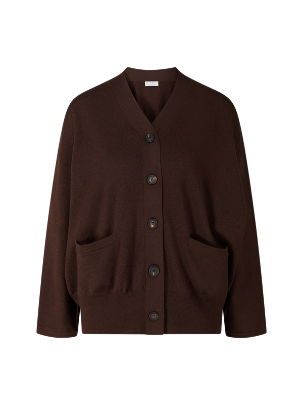 Cashmere cardigan dark brown