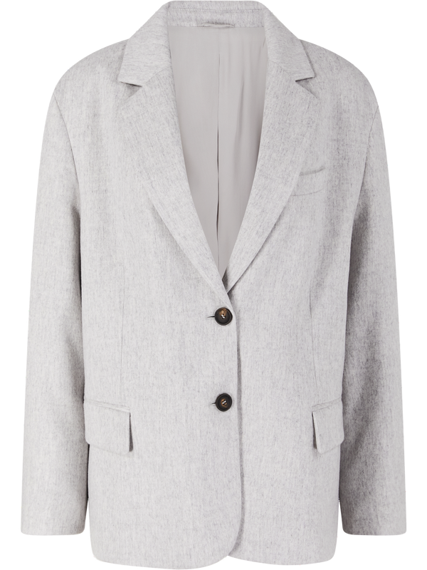 Cashmere blazer with Monili pearls, grey