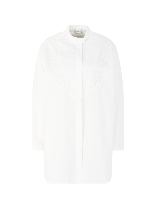 Hemd aus San Gallo-Baumwollpopeline Weiß