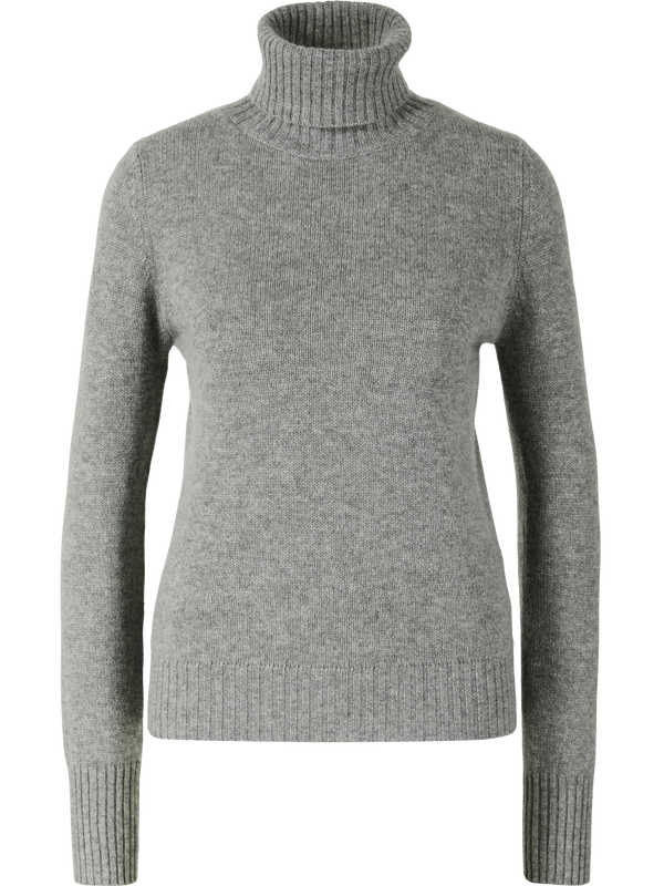 Grey cashmere jumper with a roll neck