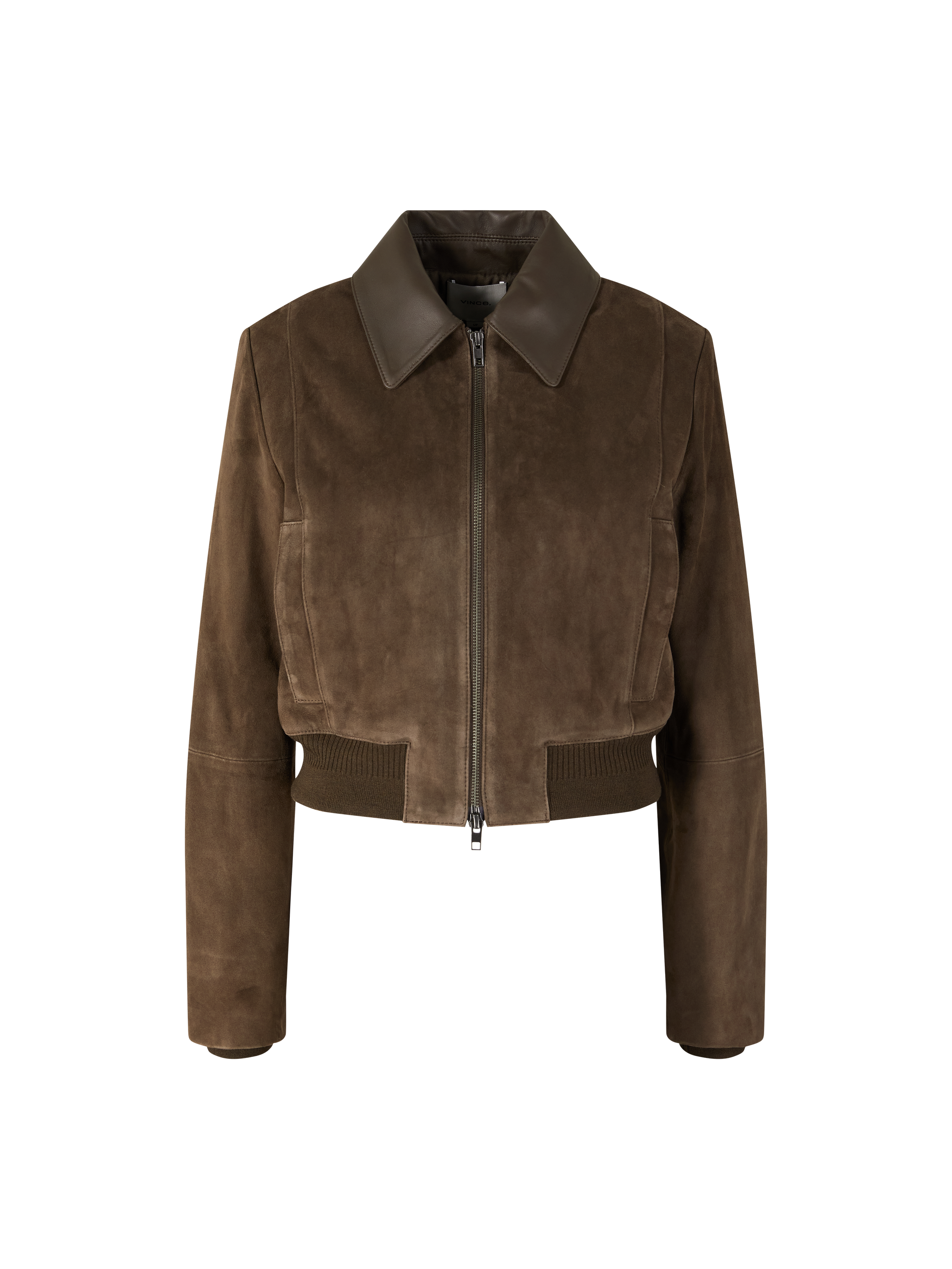 Bomberjacke aus Wildleder Dunkelbraun