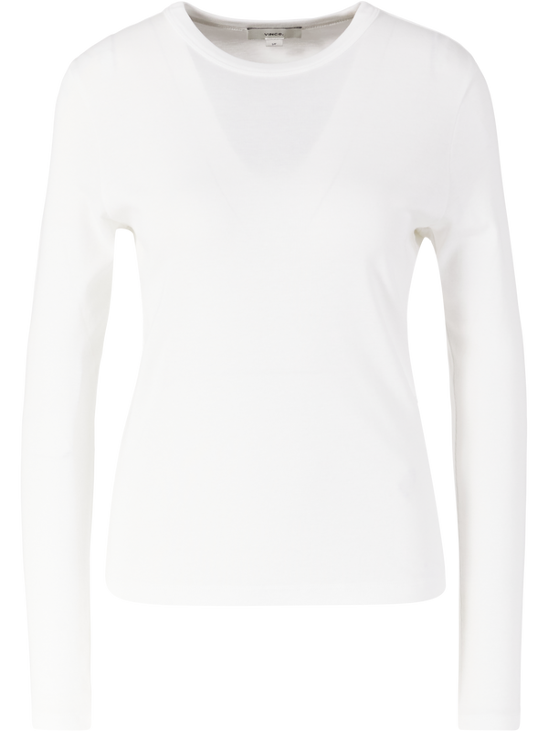 Langarmshirt aus Pima-Baumwolle Weiß