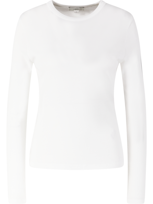 Long-sleeved T-shirt in Pima cotton white