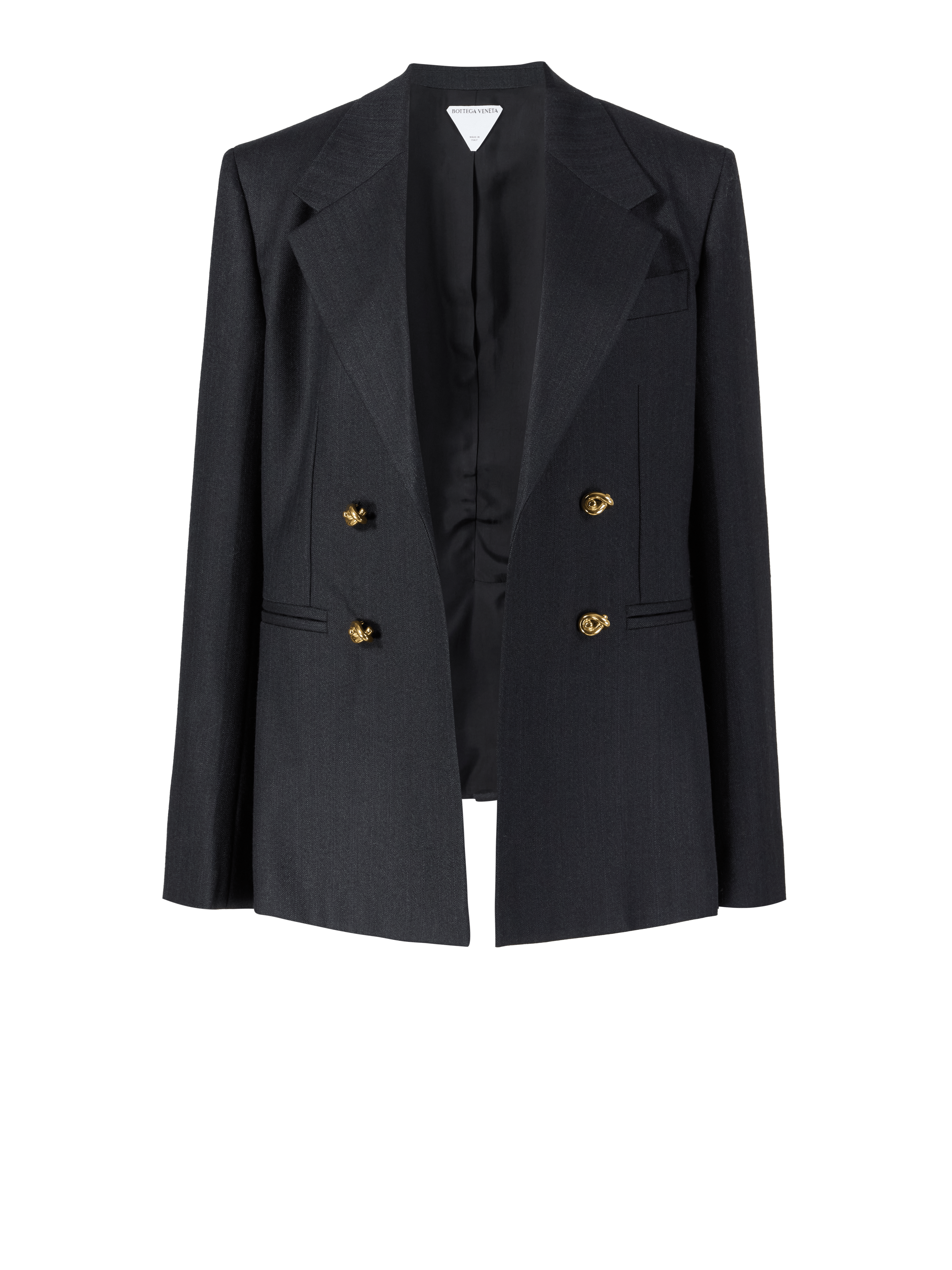 Wool blazer with knot detail black