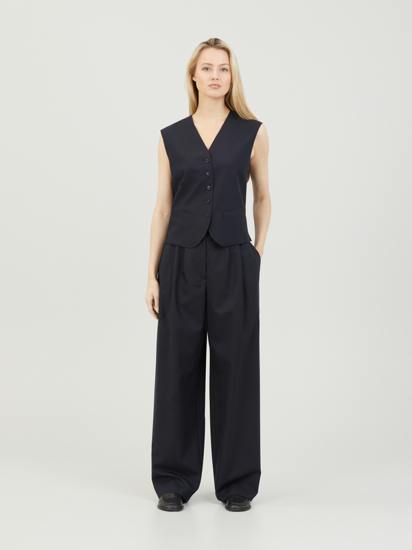 Wool trousers 'Bufus' navy blue
