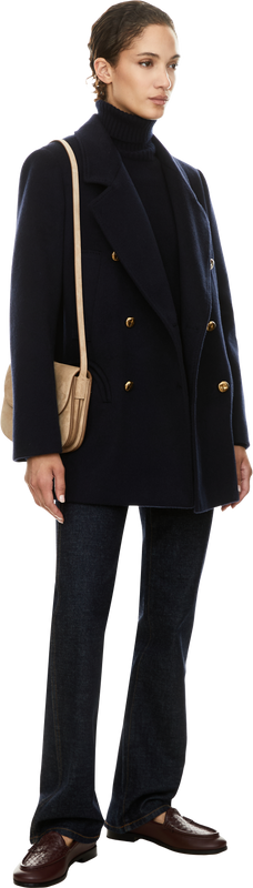 Cashmere-Pullover mit Rollkragen Marineblau