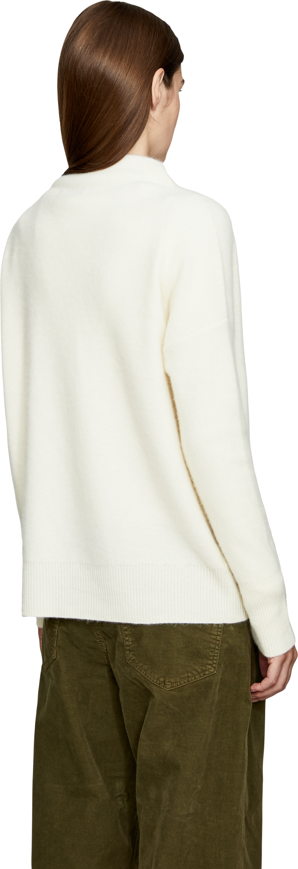 Vince Cashmere-Pullover 'Boiled Funnel' Crème, Rückansicht – UNGER.DE