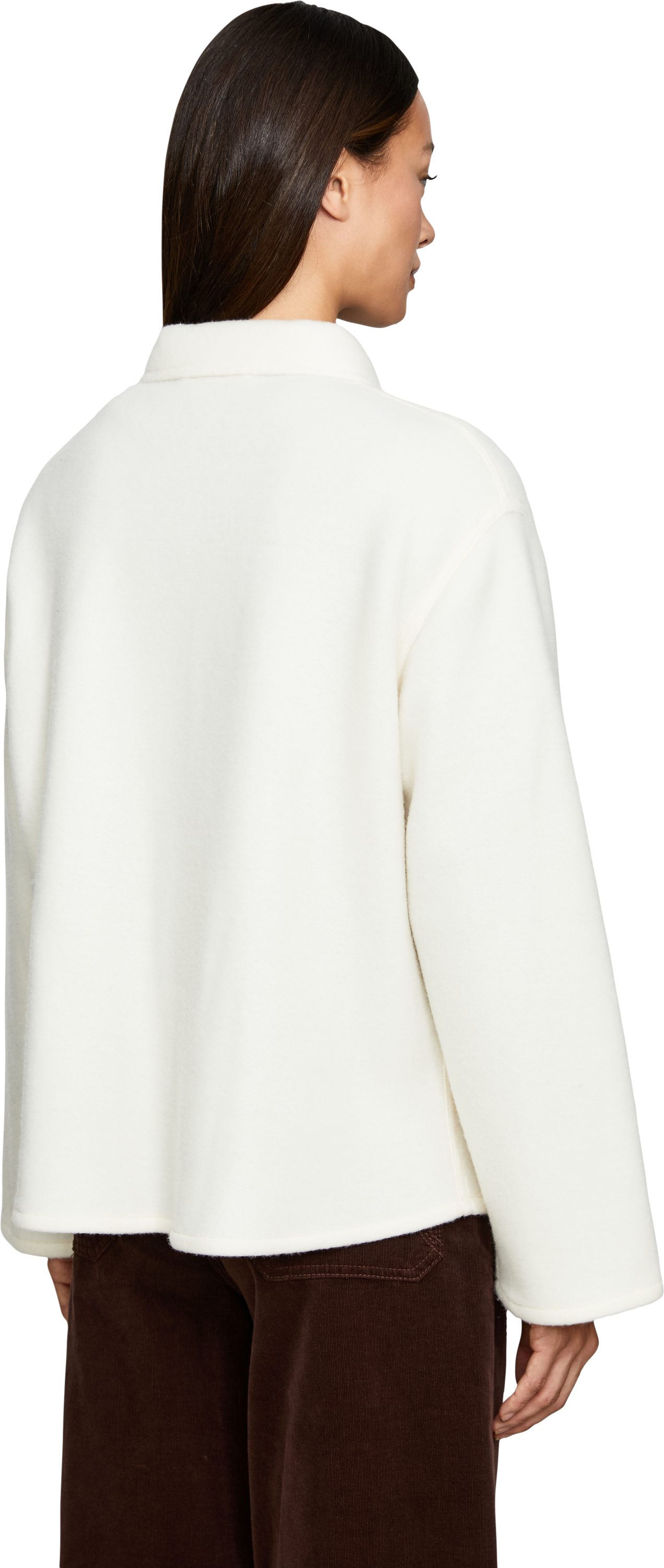 META CAMPANIA COLLECTIVE Cashmere-Seidenjacke 'Bill Workwear' Weiß, Rückansicht – UNGER.DE