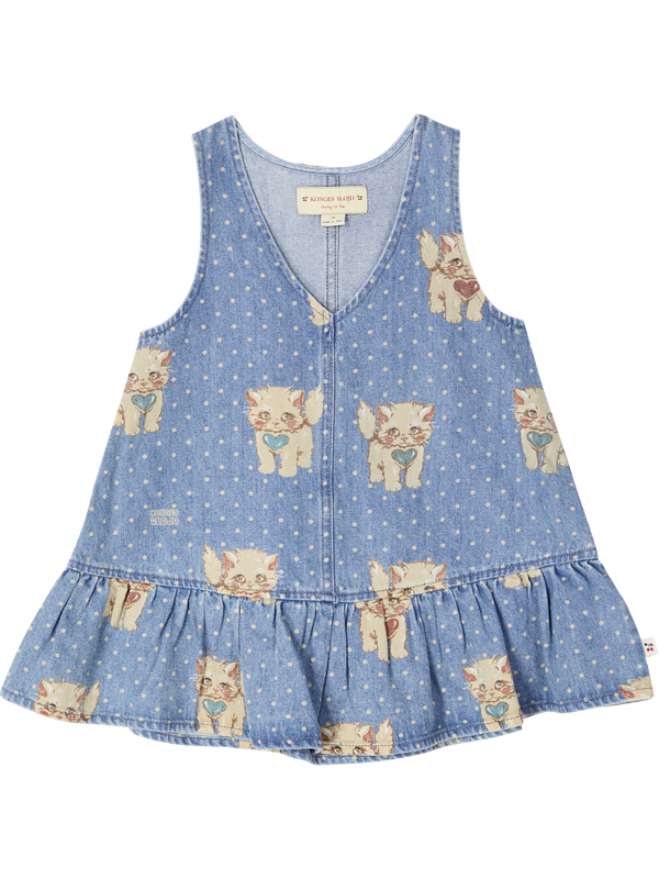 Kleid 'Magot' mit Kätzchen-Motiv Blau