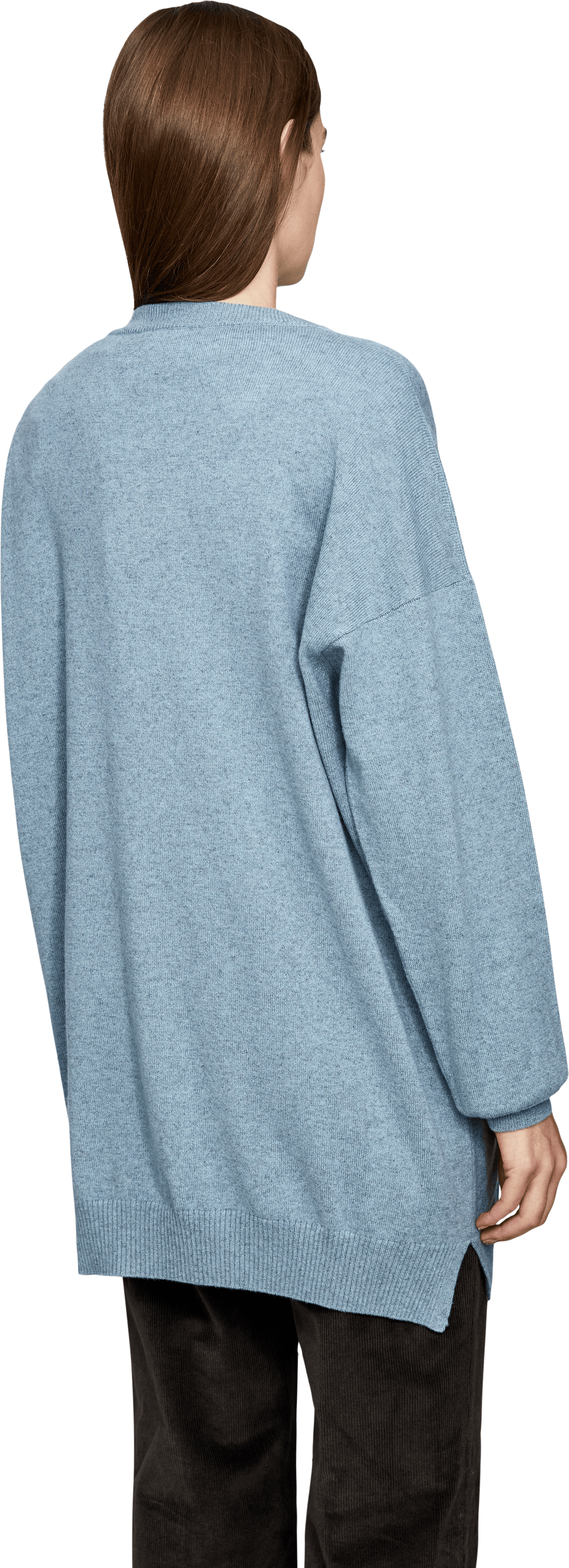 Colombo Pullover mit V-Ausschnitt aus Kid Cashmere Hellblau, Back view – UNGER.DE