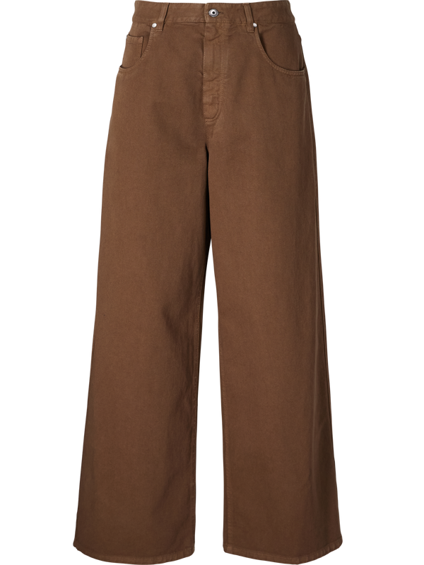Wide-Leg Jeans mit Monili-Perlen Braun