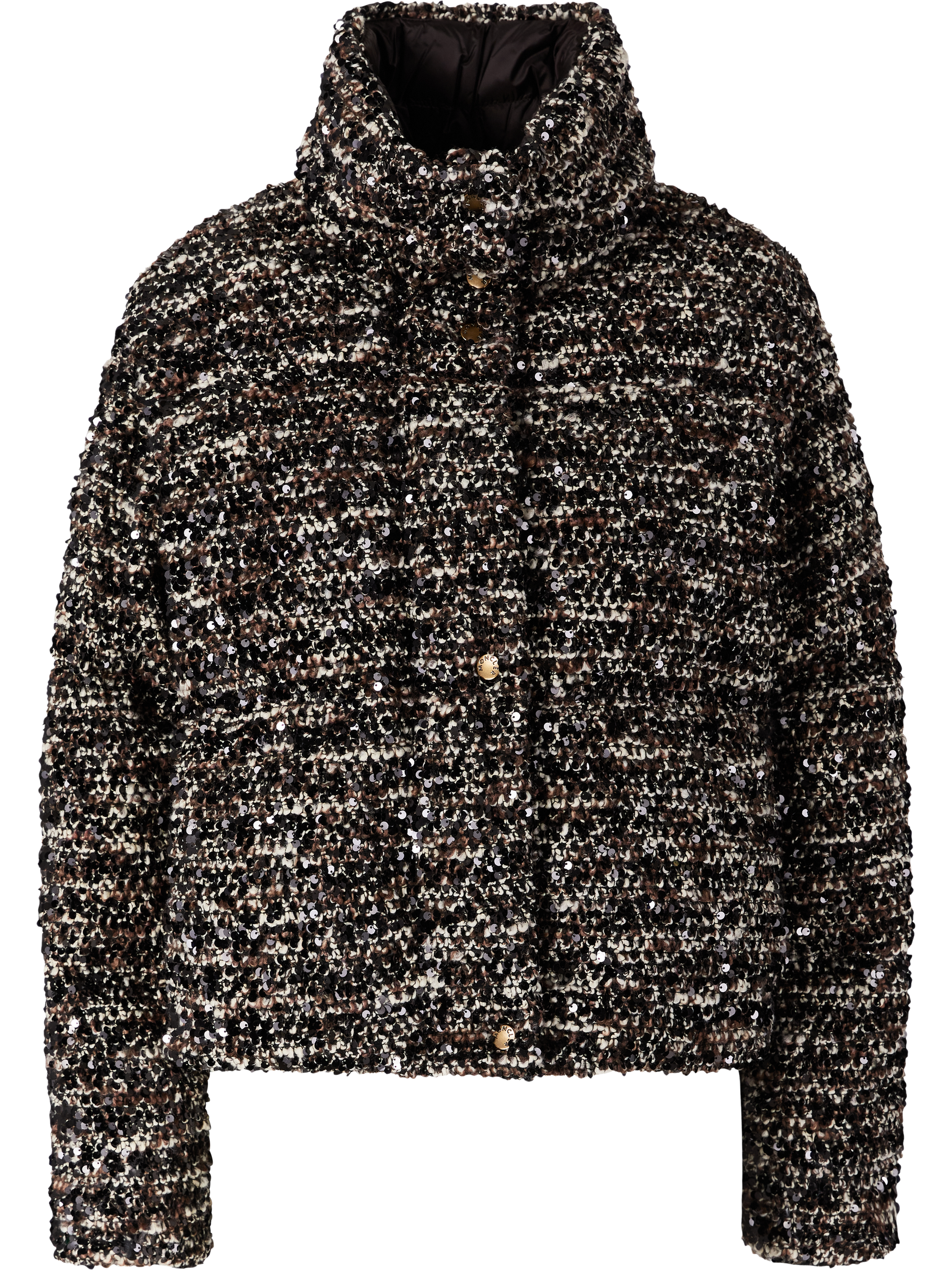 Moncler Daunenjacke 'Poetique' mit Pailletten Dunkelbraun, Produktansicht – UNGER.DE