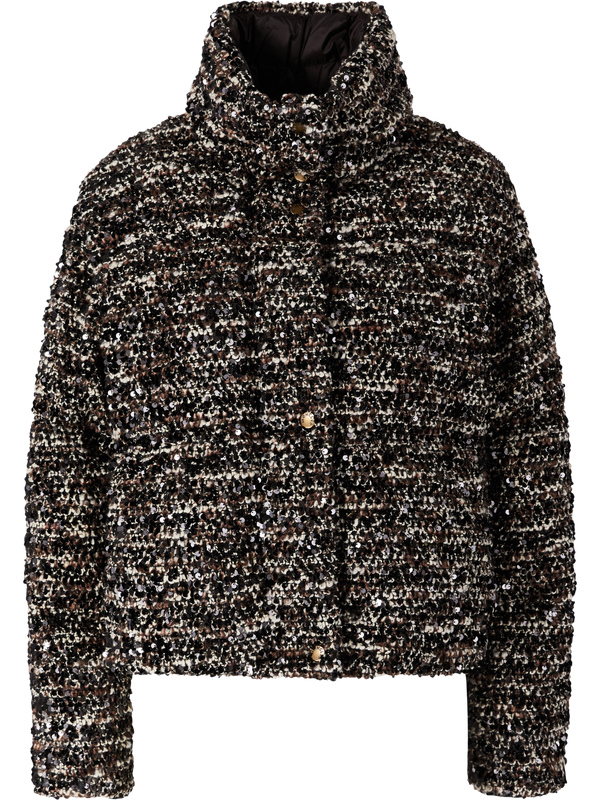Daunenjacke 'Poetique' mit Pailletten Dunkelbraun