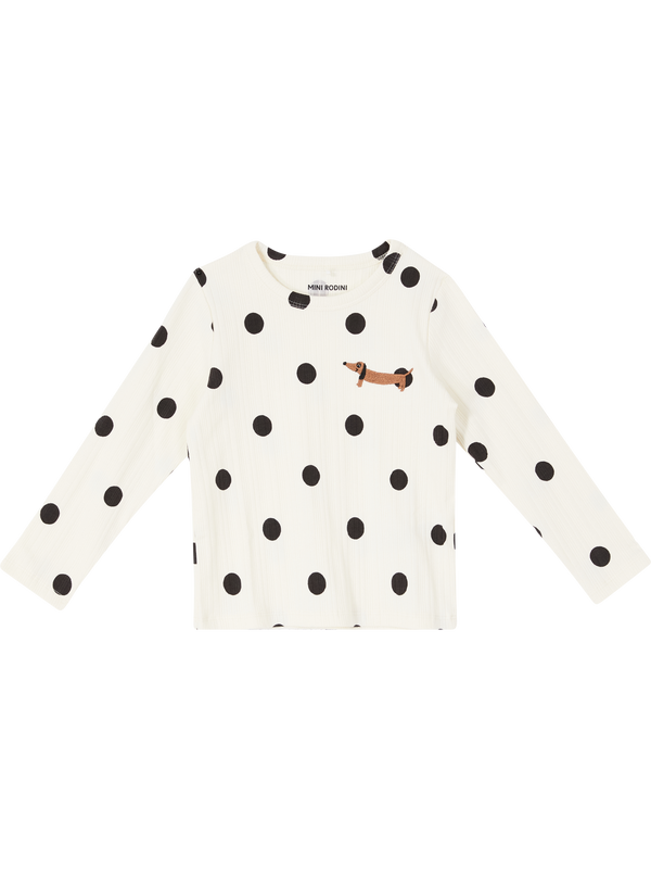 Gepunkteter Langarmshirt 'Dots' Crème