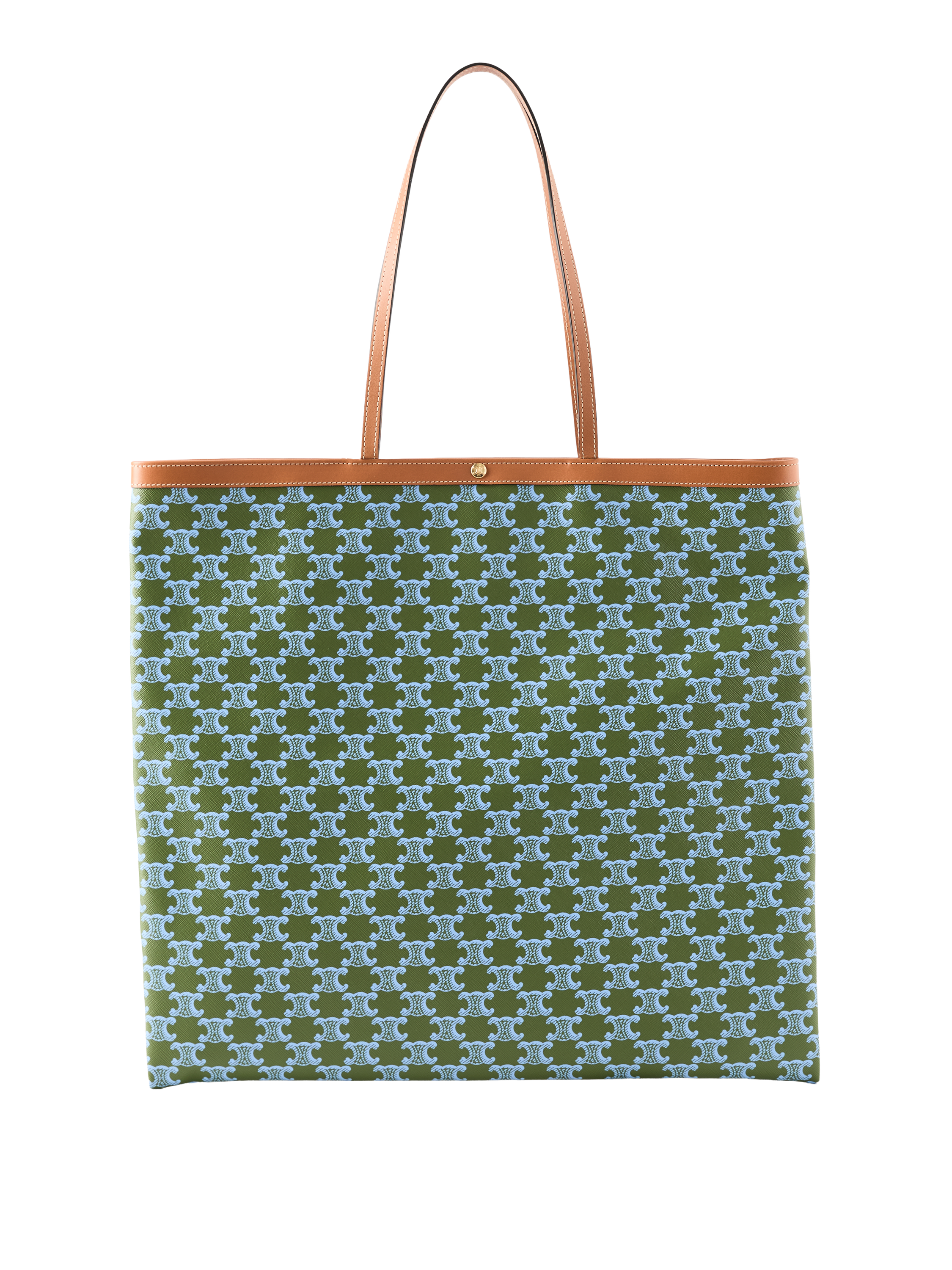 Shopper 'Large Flat' Light Kaki/Sky Blue