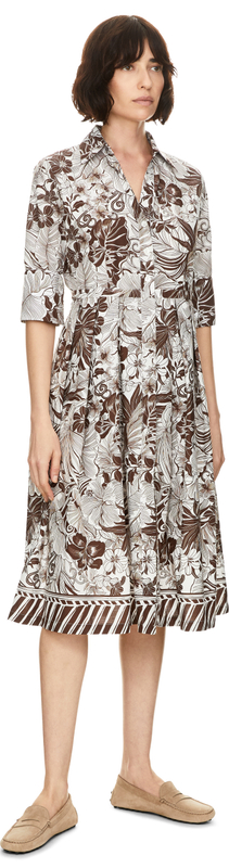 Florales Midikleid 'Aisha' Braun