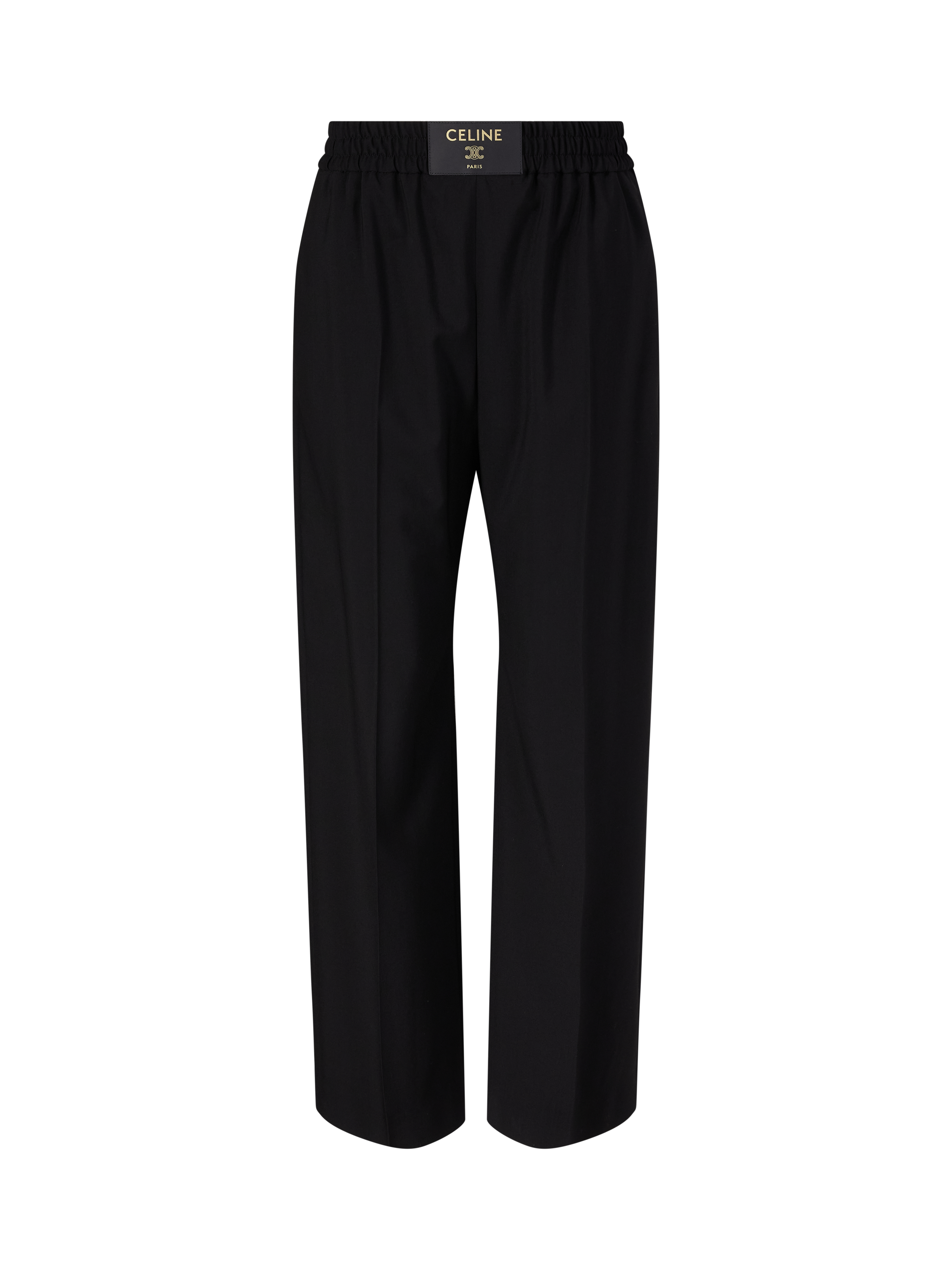 Wollhose mit Celine Paris Lederaufnäher Schwarz