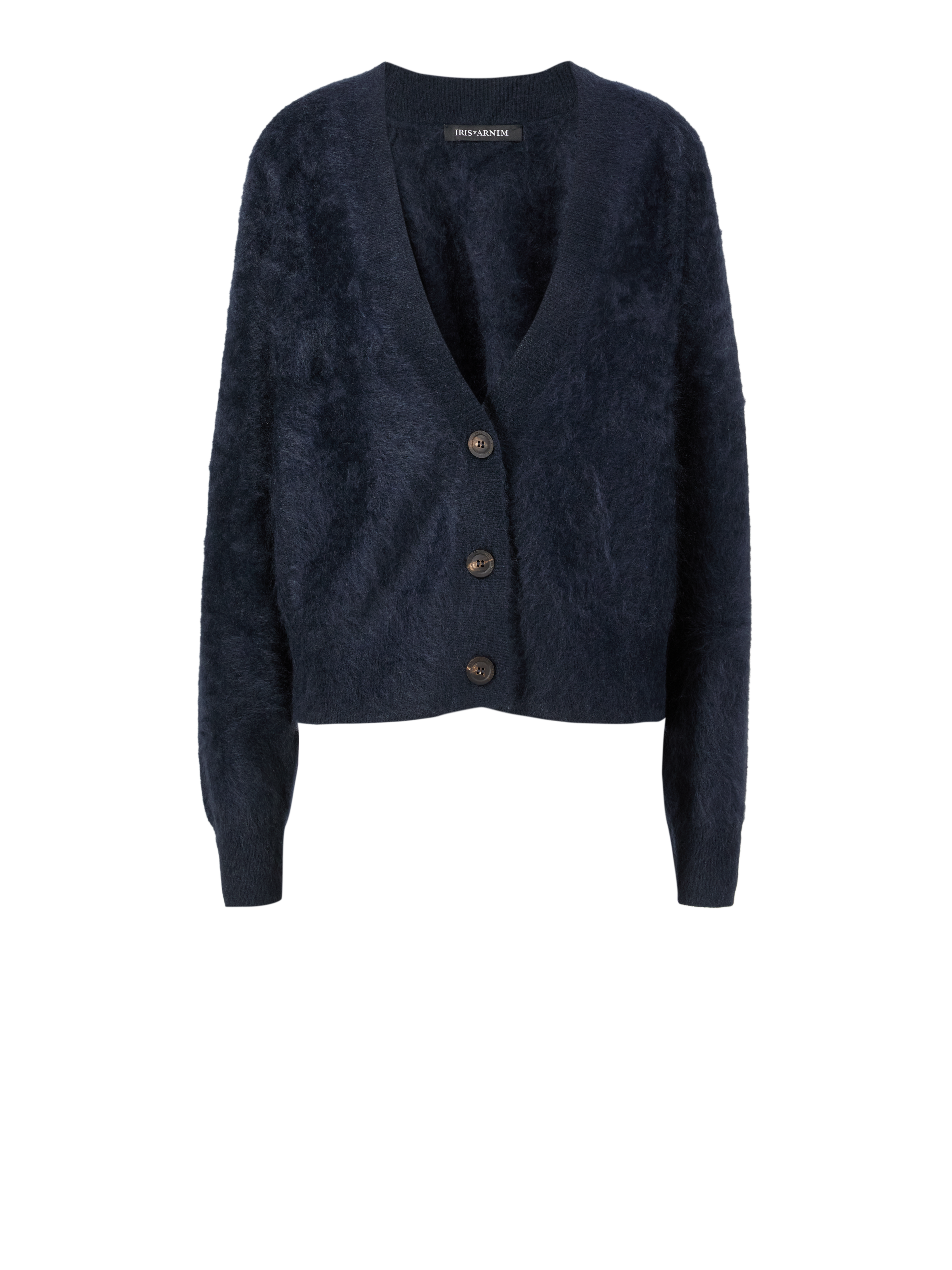 Cashmere-Strickjacke 'Bahi' mit V-Ausschnitt Midnight