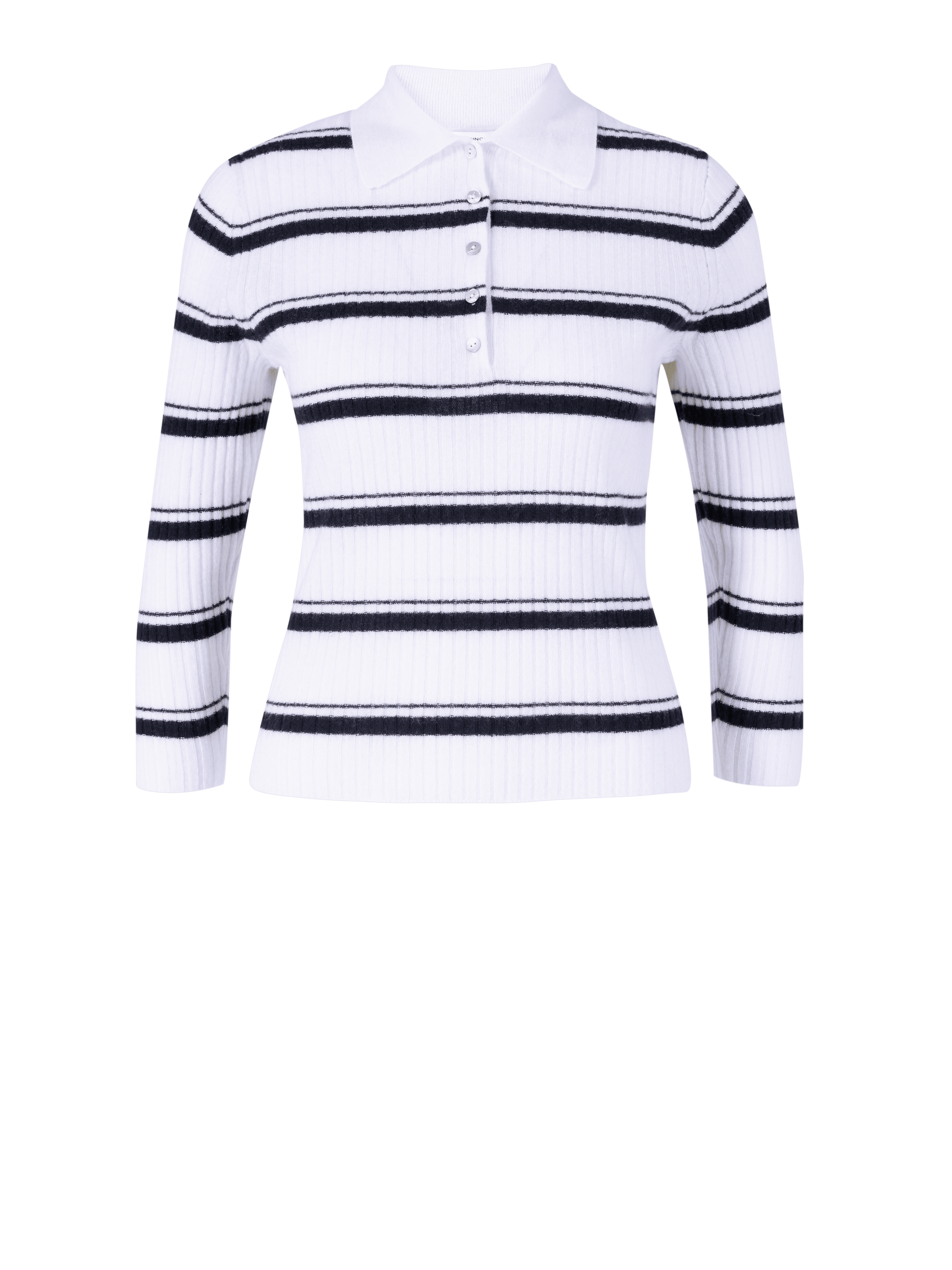 Cashmere polo jumper white/black