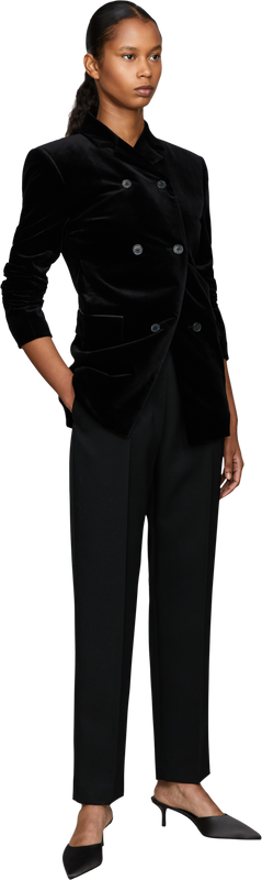 'Rolo' velvet blazer in black