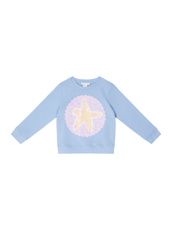 Sweatshirt mit Seestern-Motiv Hellblau