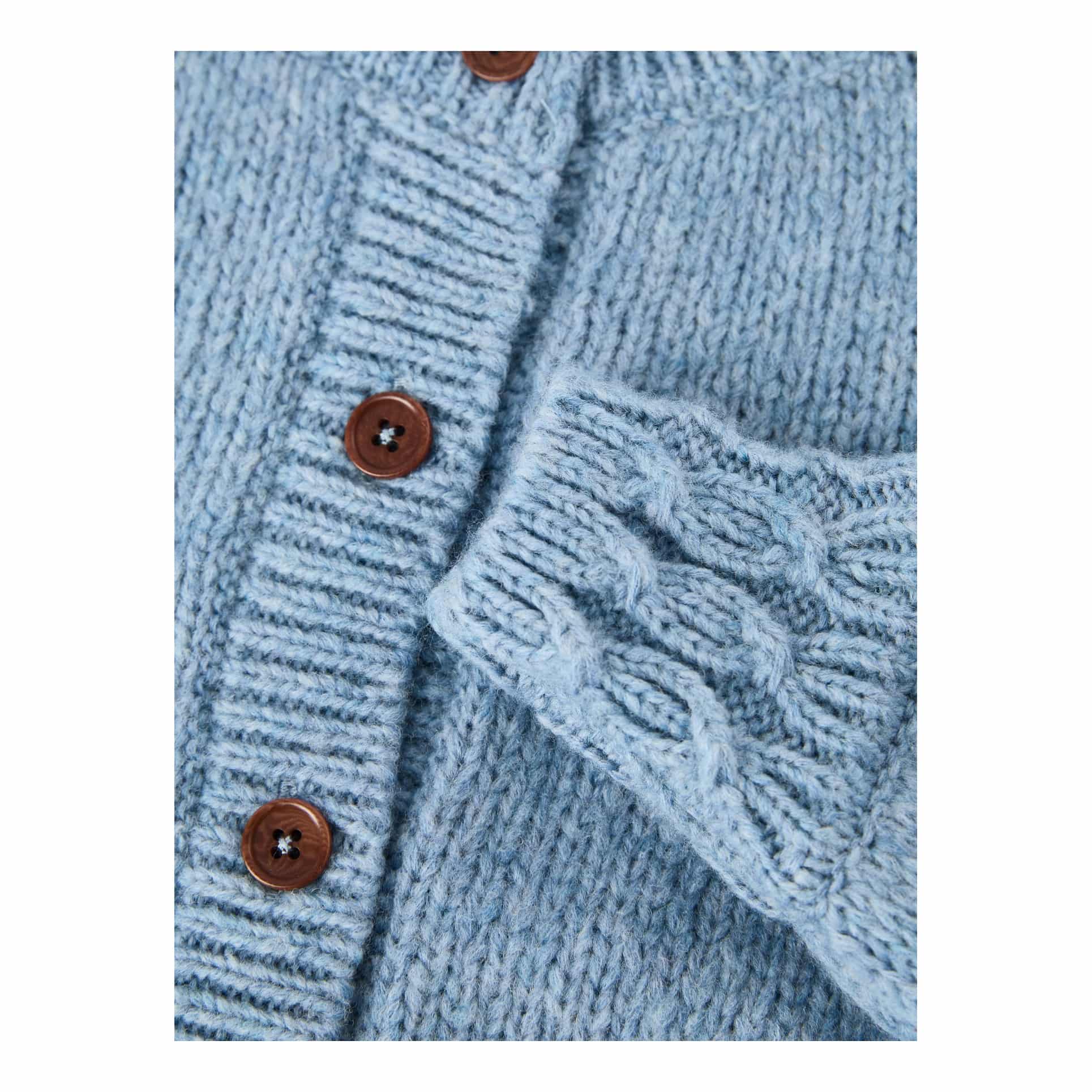 Emile et Ida 'Cuddly' woollen cardigan blue, Detail view – UNGER.DE