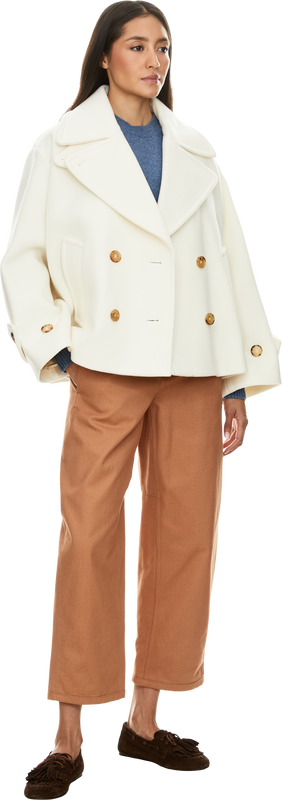 Barrel-Fit Stoffhose Apricot