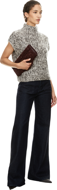 Cashmere-silk top ‘Hestia Handstrick’ taupe/ecru
