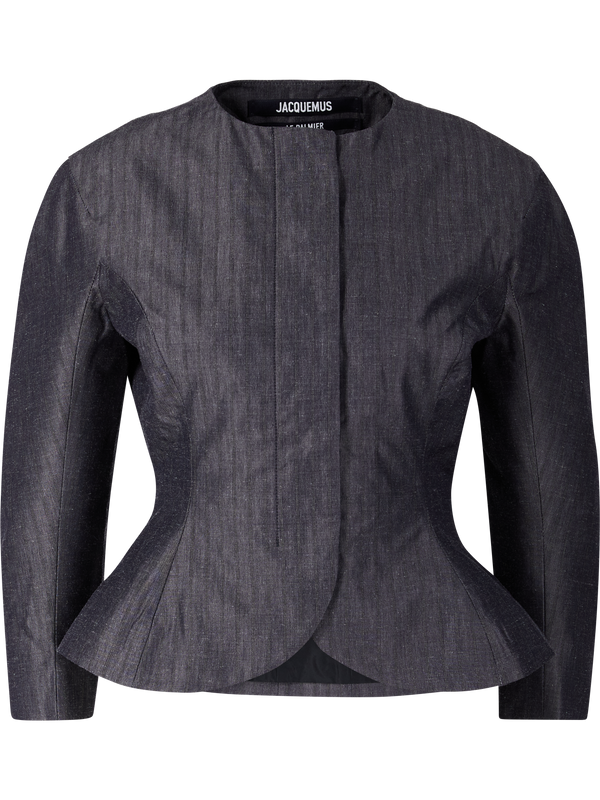 Short blazer 'La Veste Palmier' in anthracite