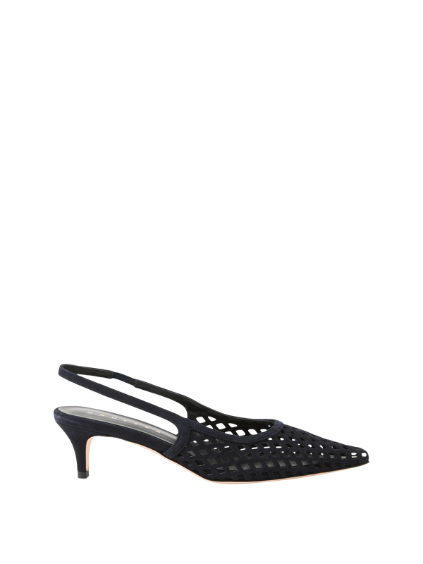 Slingback-Pumps Marineblau