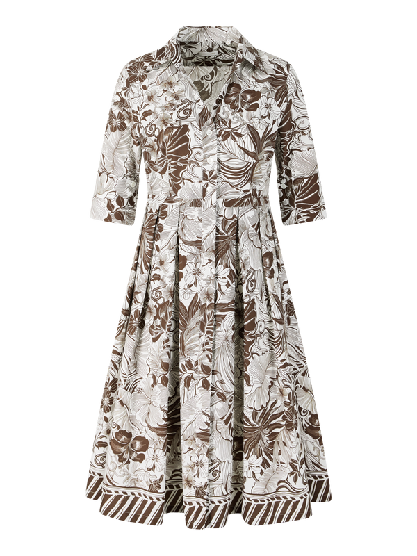 Florales Midikleid 'Aisha' Braun