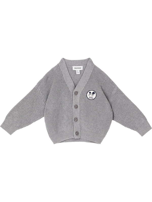 'Ritzratz Patch' Cardigan, Light Grey